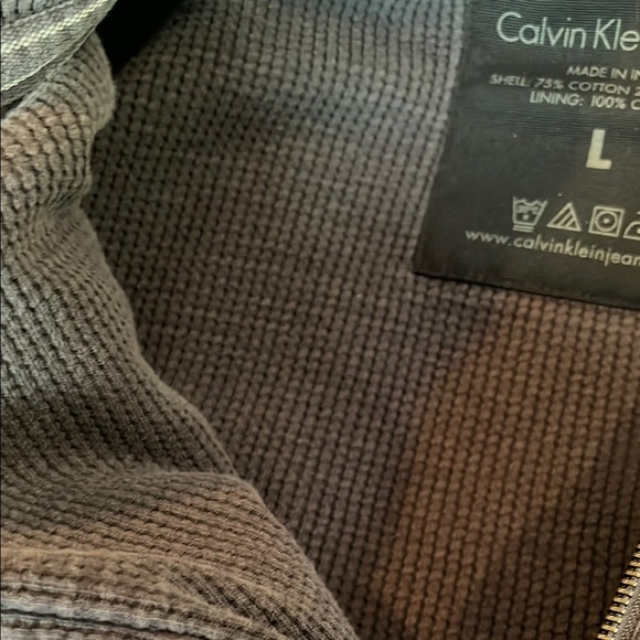 Calvin Klein  Charcoal Zip-Up sweatshirt  with Buttoned Pocket - Picture 9 of 12